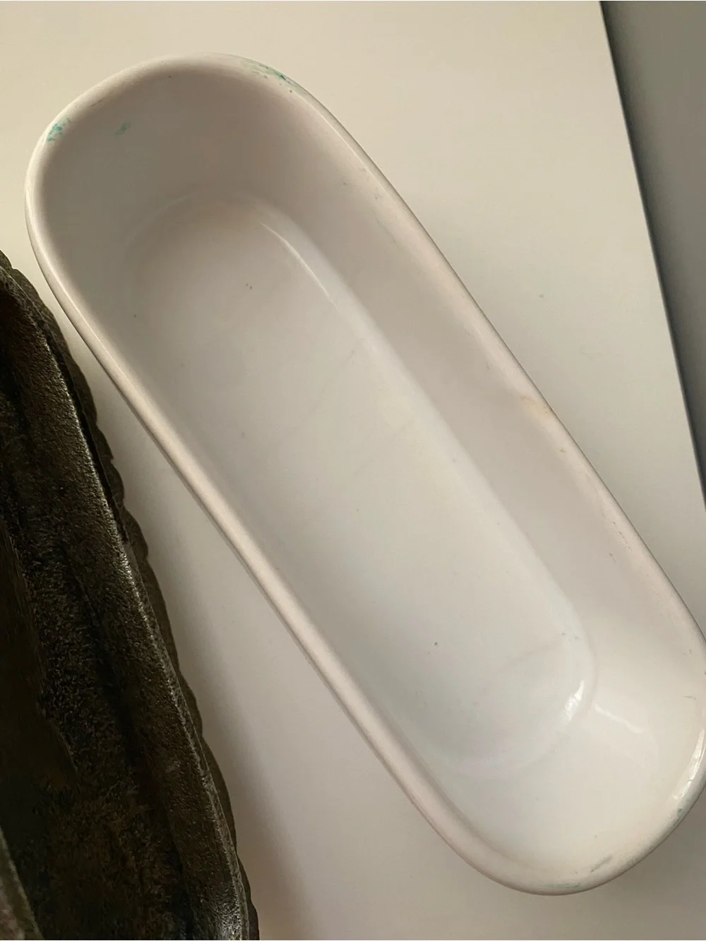 ANTHROPOLOGIE BUTTER DISH METAL LID WITH FEATHERS 🪶